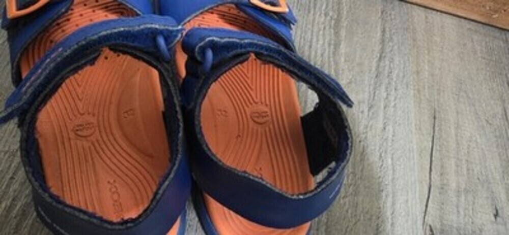 Geox J Sandal Fusbetto Royal Blue/Orange Water Friendly Kids Sz 1 Hook And Loop - Picture 7 of 7
